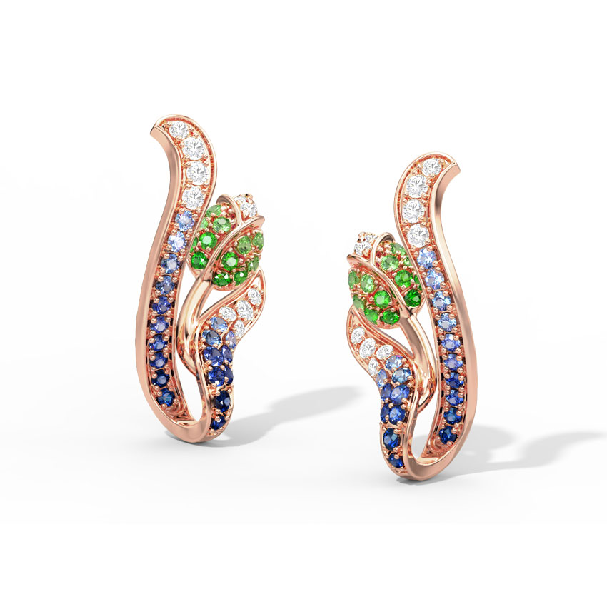 Tulip Duo Gemstone Stud Earrings