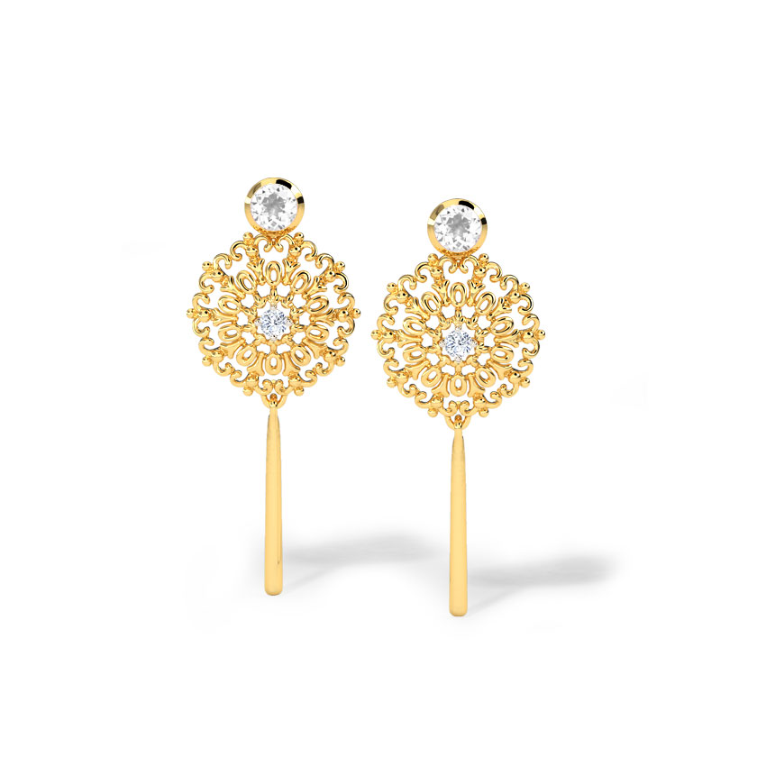 Diamond,Gemstone Earrings 18 Karat Yellow Gold Idalia Diamond Drop Earrings