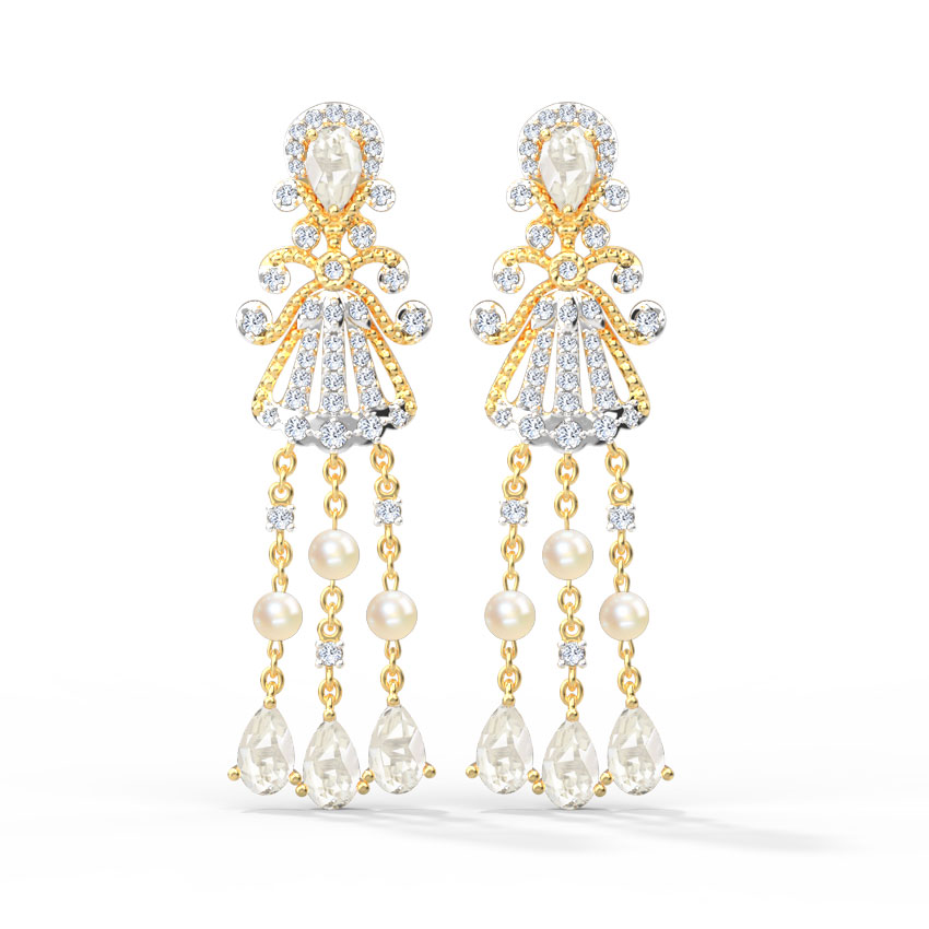 Diamond,Gemstone Earrings 18 Karat Yellow Gold Charlotte Gemstone Drop Earrings