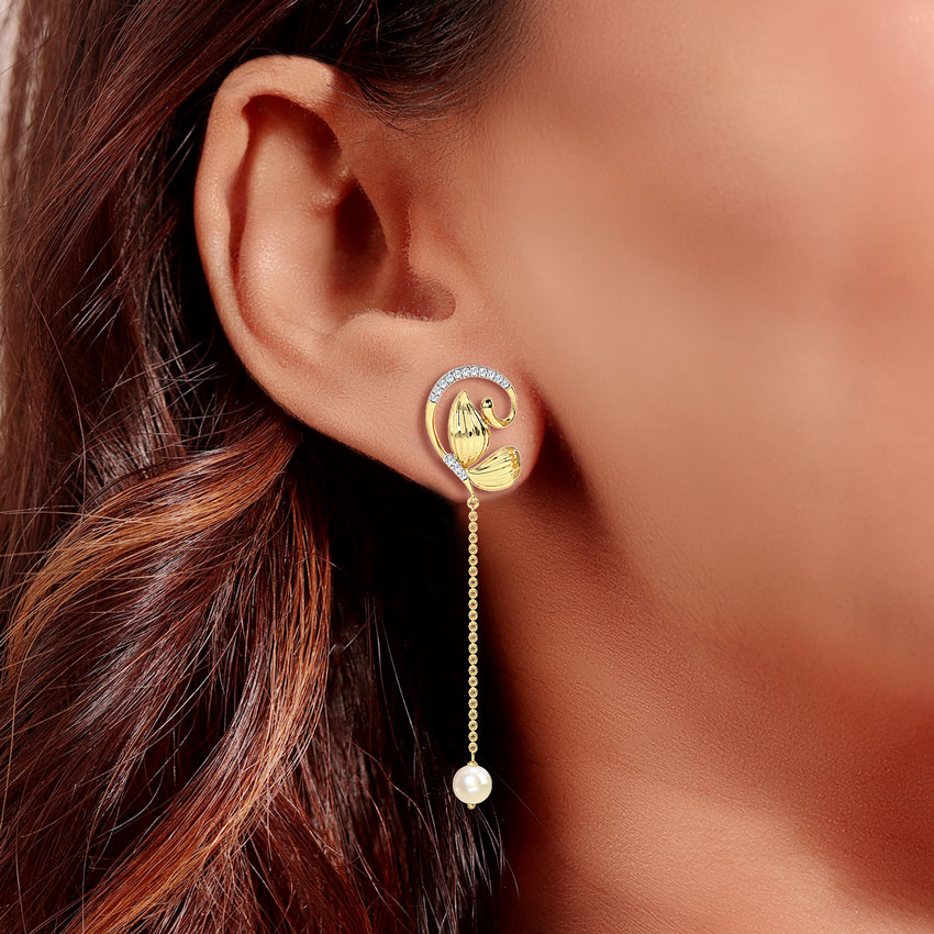 Sway Butterfly Pearl Drop Earrings