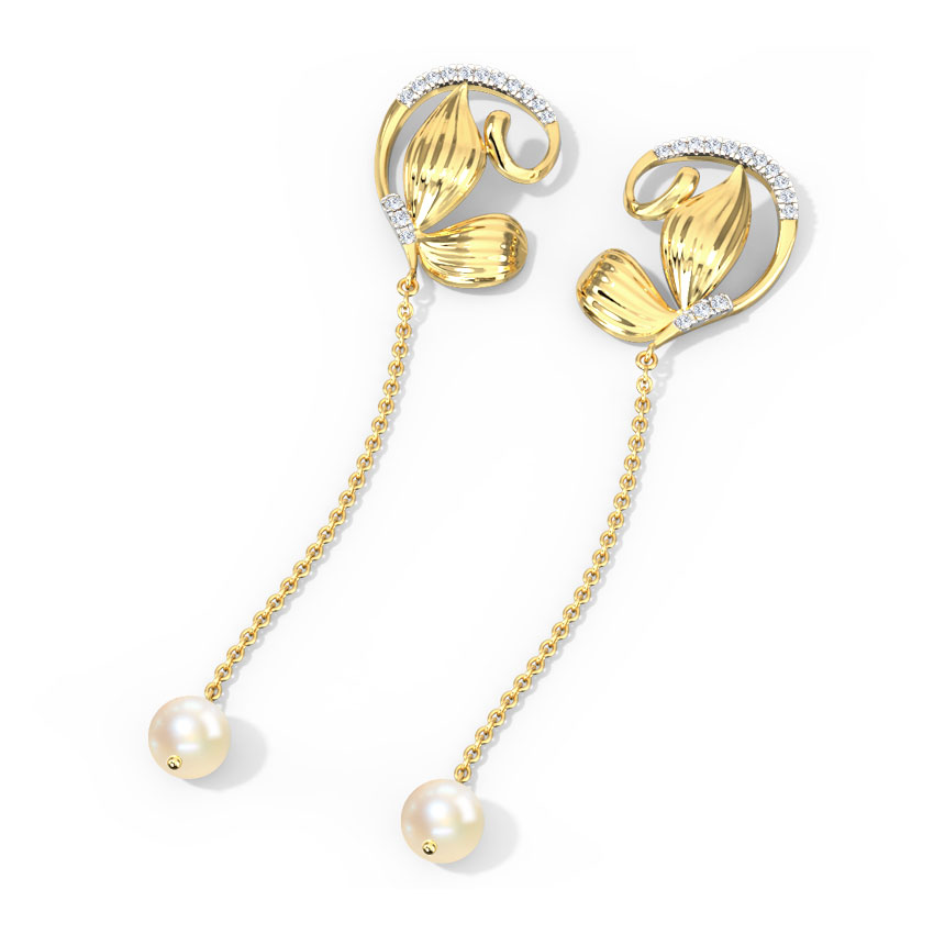 Sway Butterfly Pearl Drop Earrings