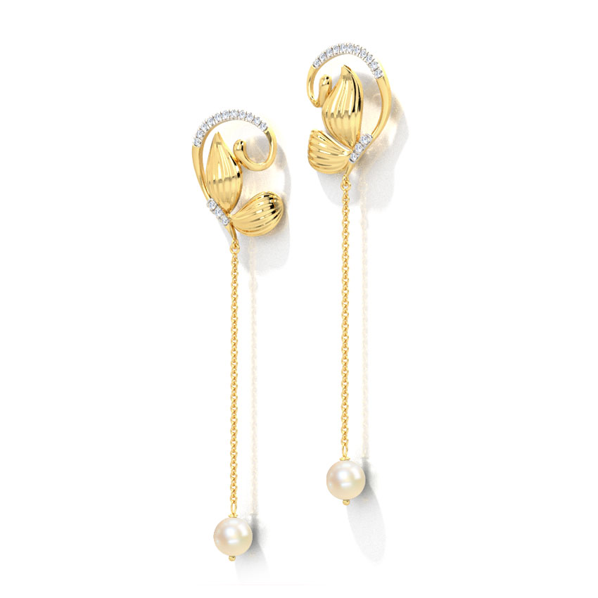 Sway Butterfly Pearl Drop Earrings