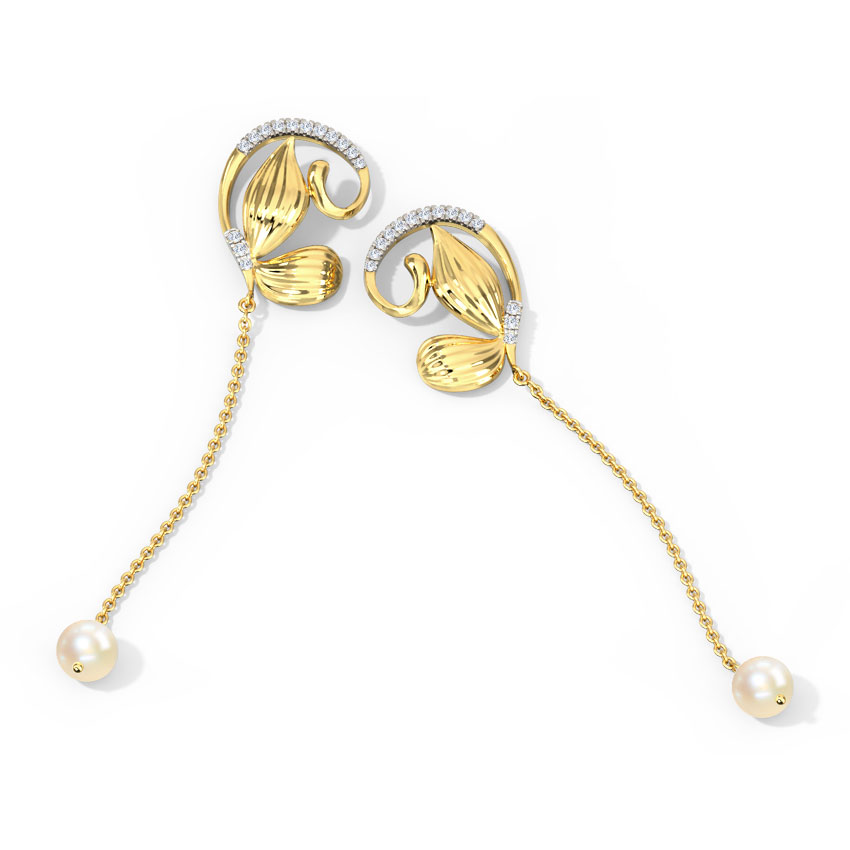 Sway Butterfly Pearl Drop Earrings