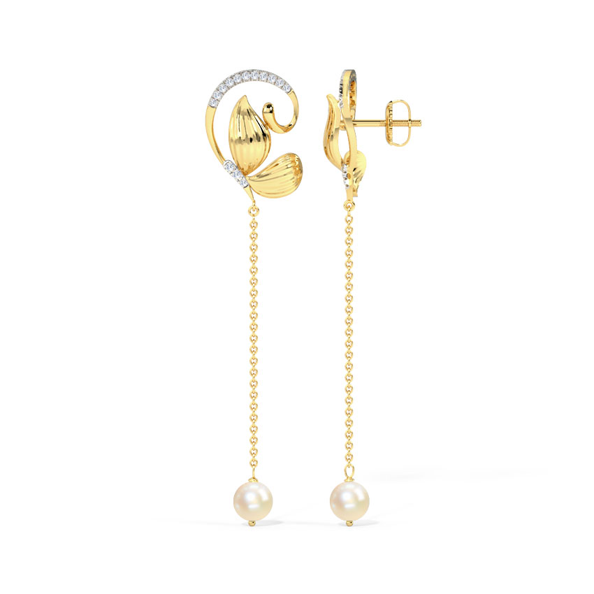 Sway Butterfly Pearl Drop Earrings