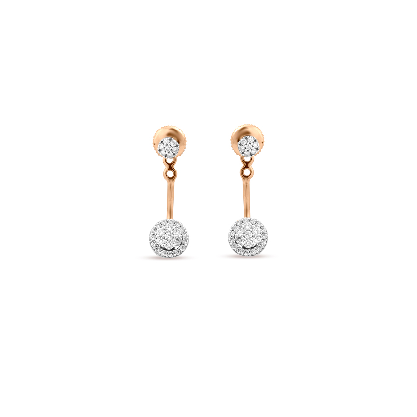 Diamond Earrings 18 Karat Rose Gold Tiny Blink Diamond Stud Earrings
