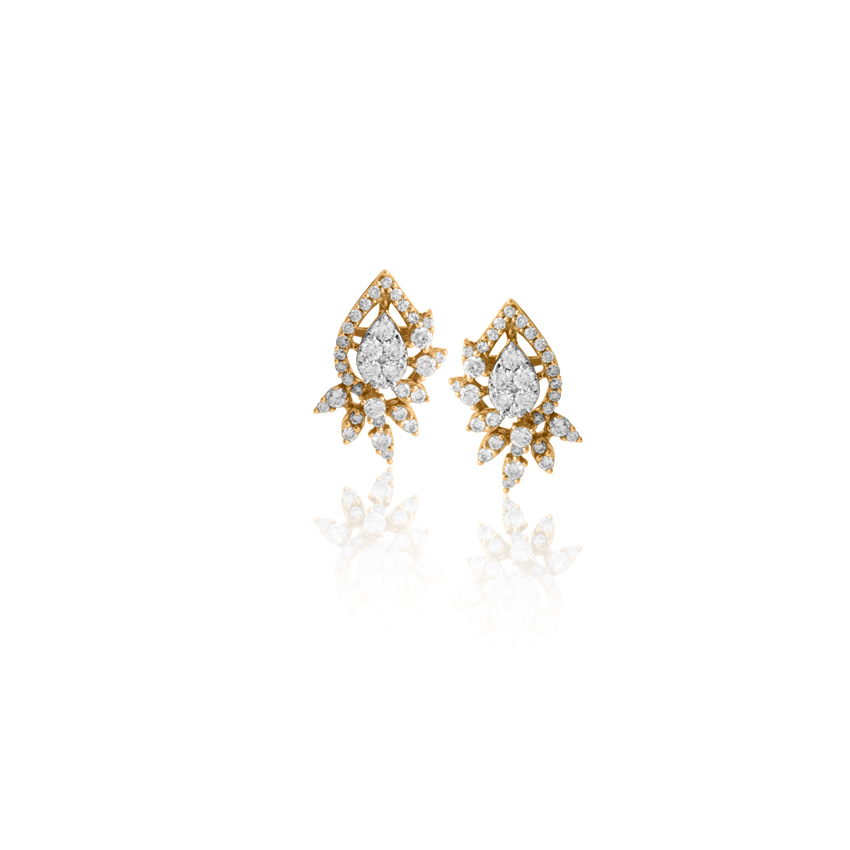 Diamond Earrings 18 Karat Rose Gold Dazzle Pear Diamond Stud Earrings
