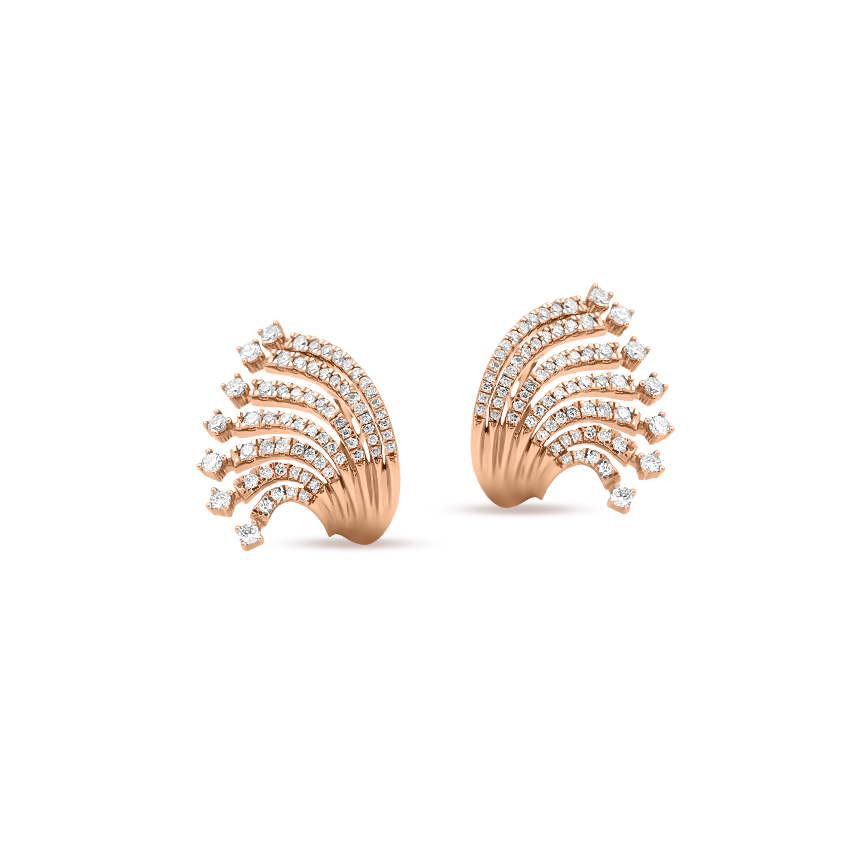 Wave Diamond Hoop Earrings