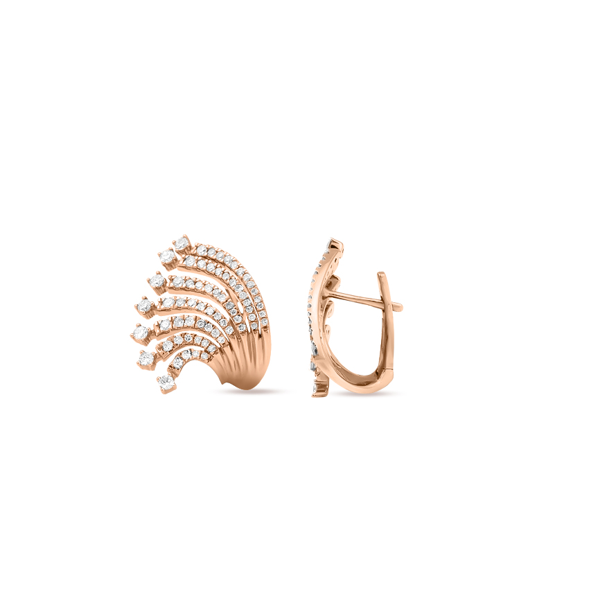 Wave Diamond Hoop Earrings