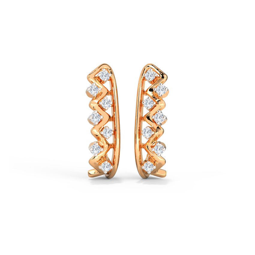 Becca Linear Diamond Hoop Earrings