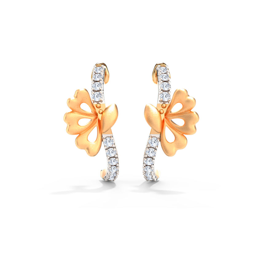 Linda Butterfly Diamond Hoop Earrings