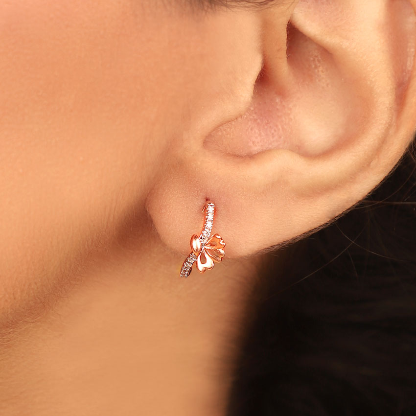 Linda Butterfly Diamond Hoop Earrings