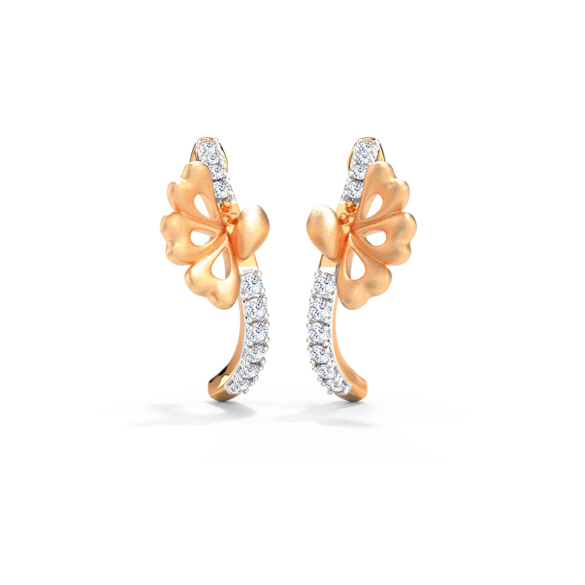 Linda Butterfly Diamond Hoop Earrings