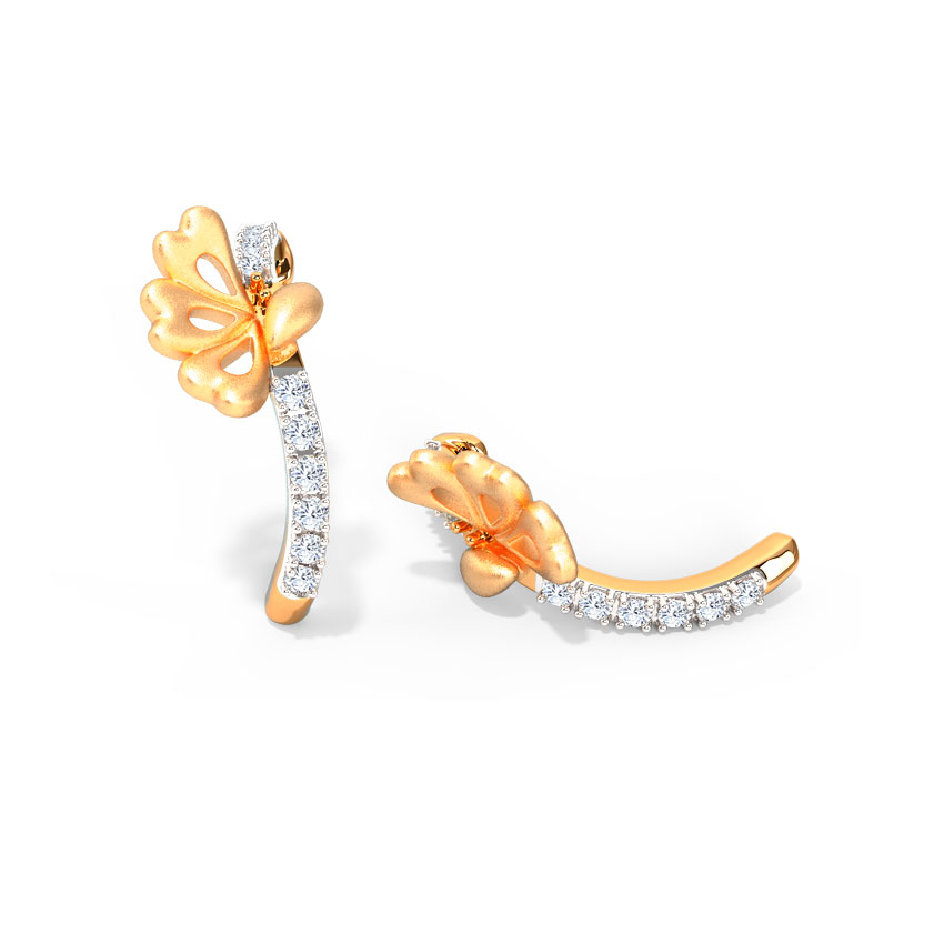 Linda Butterfly Diamond Hoop Earrings