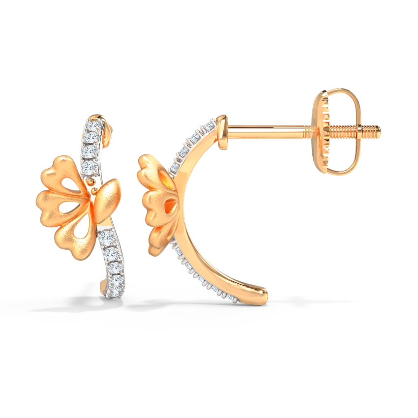 Linda Butterfly Diamond Hoop Earrings