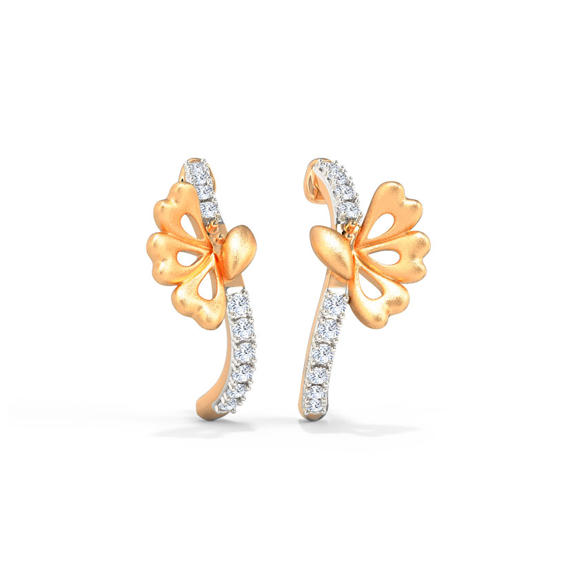 Linda Butterfly Diamond Hoop Earrings