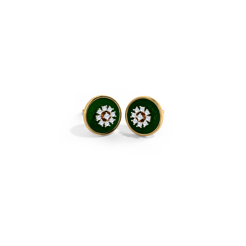 Diamond Earrings 14 Karat Yellow Gold Sparkling Detachable Diamond Stud Earrings