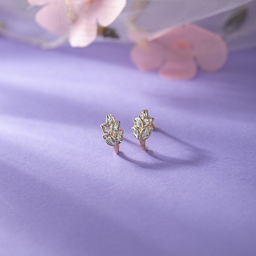 Tulip Diamond Hoop Earrings