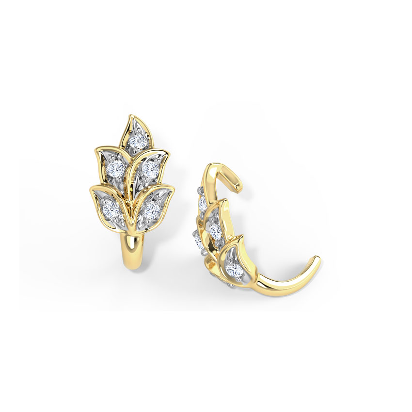 Tulip Diamond Hoop Earrings