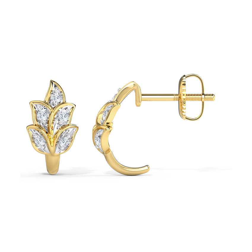 Tulip Diamond Hoop Earrings