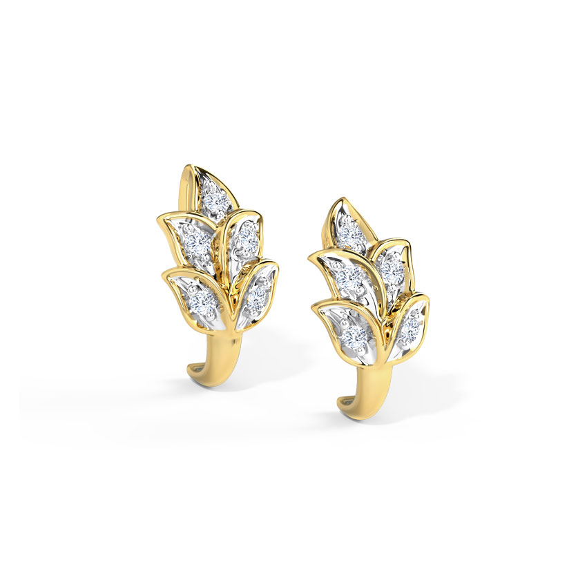 Tulip Diamond Hoop Earrings