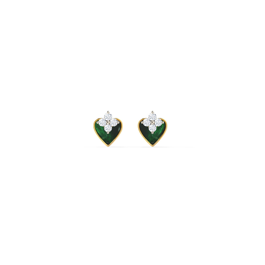 Pretty Green Diamond Stud Earrings