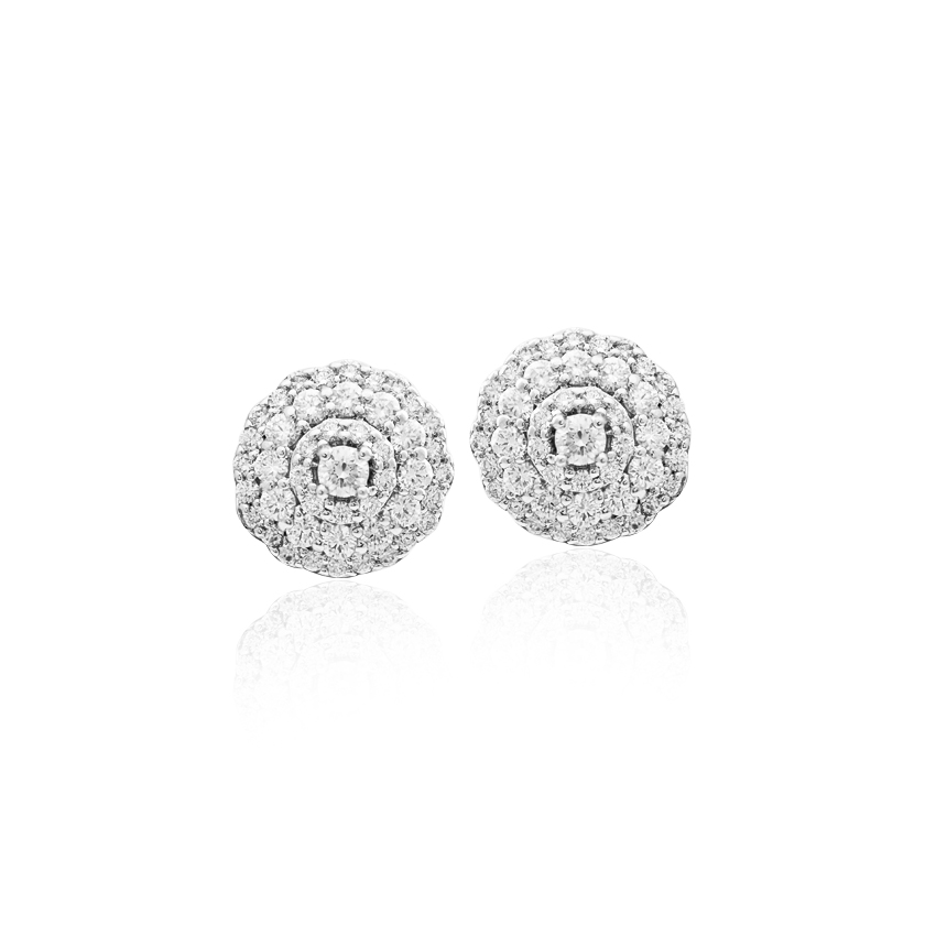 Diamond Earrings 18 Karat Yellow Gold Aadya Glorious Diamond Stud Earrings