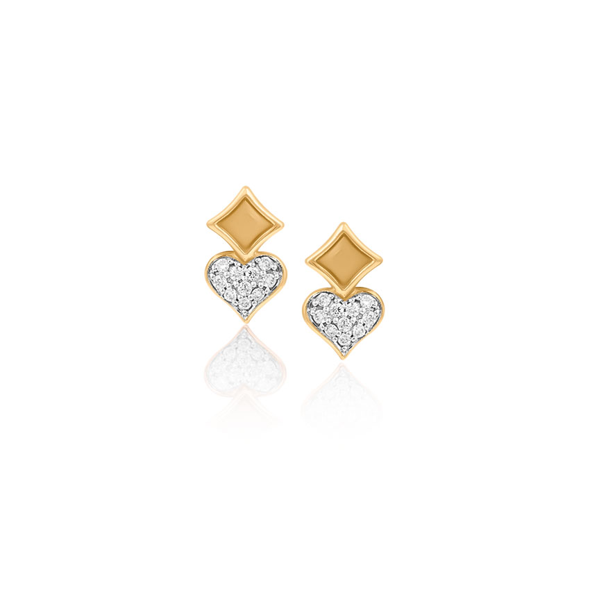 Diamond Earrings 14 Karat Yellow Gold Ella Royal Diamond Stud Earrings