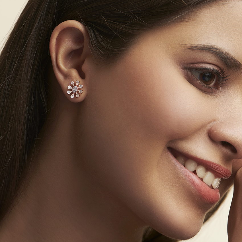 Glitter Streak Gemstone Stud Earrings