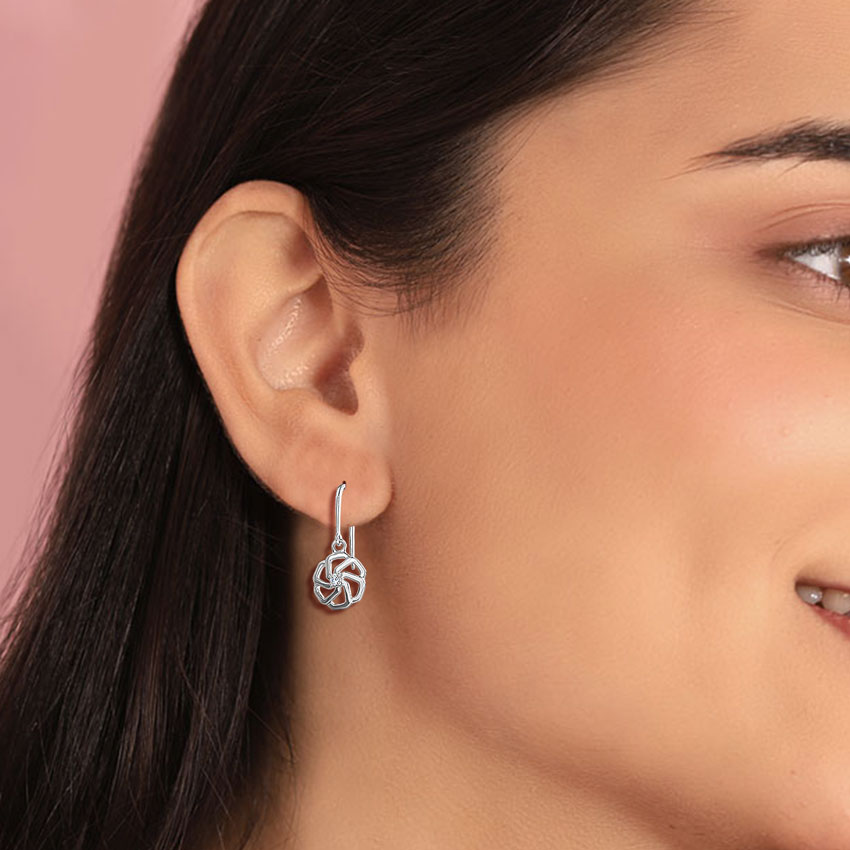Cara Floret Platinum Drop Earrings