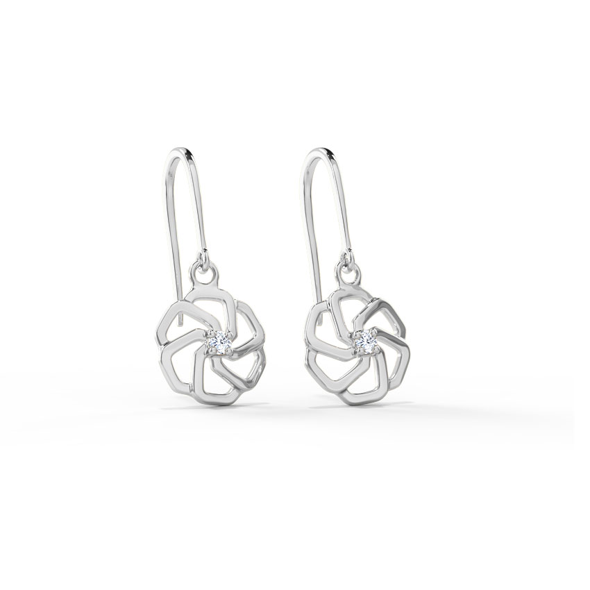 Cara Floret Platinum Drop Earrings