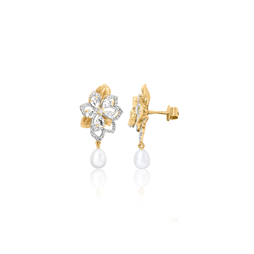 Floret Pearl Drop Earrings
