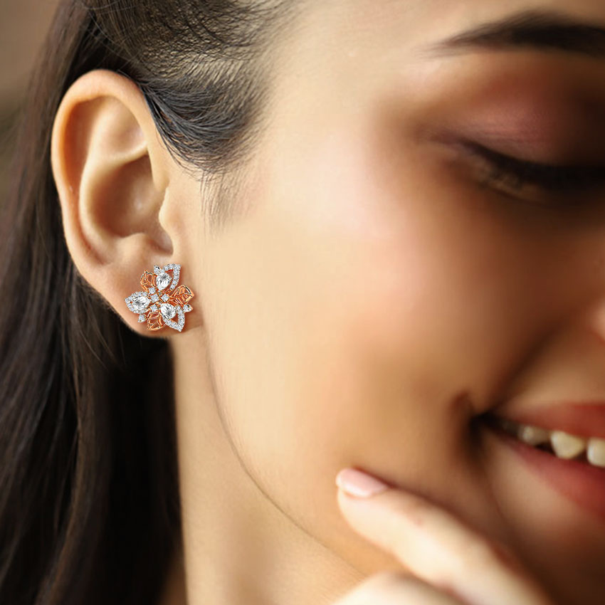 Enticing Bloom Diamond Stud Earrings