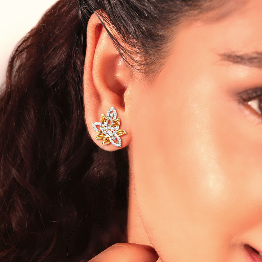 Alluring Bloom Diamond Stud Earrings