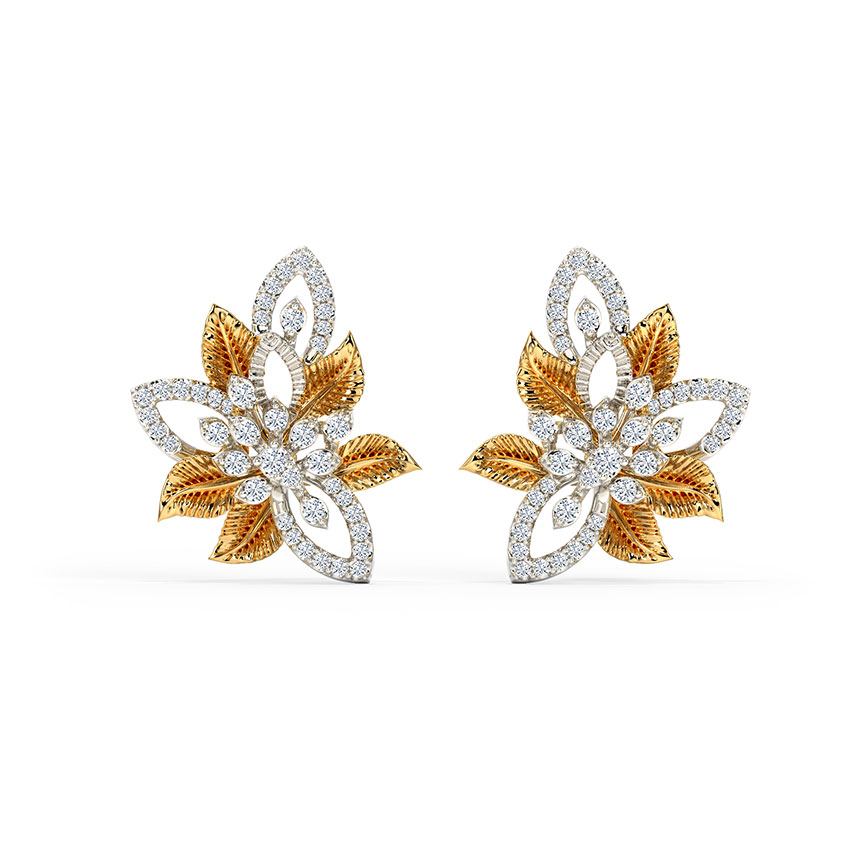 Alluring Bloom Diamond Stud Earrings