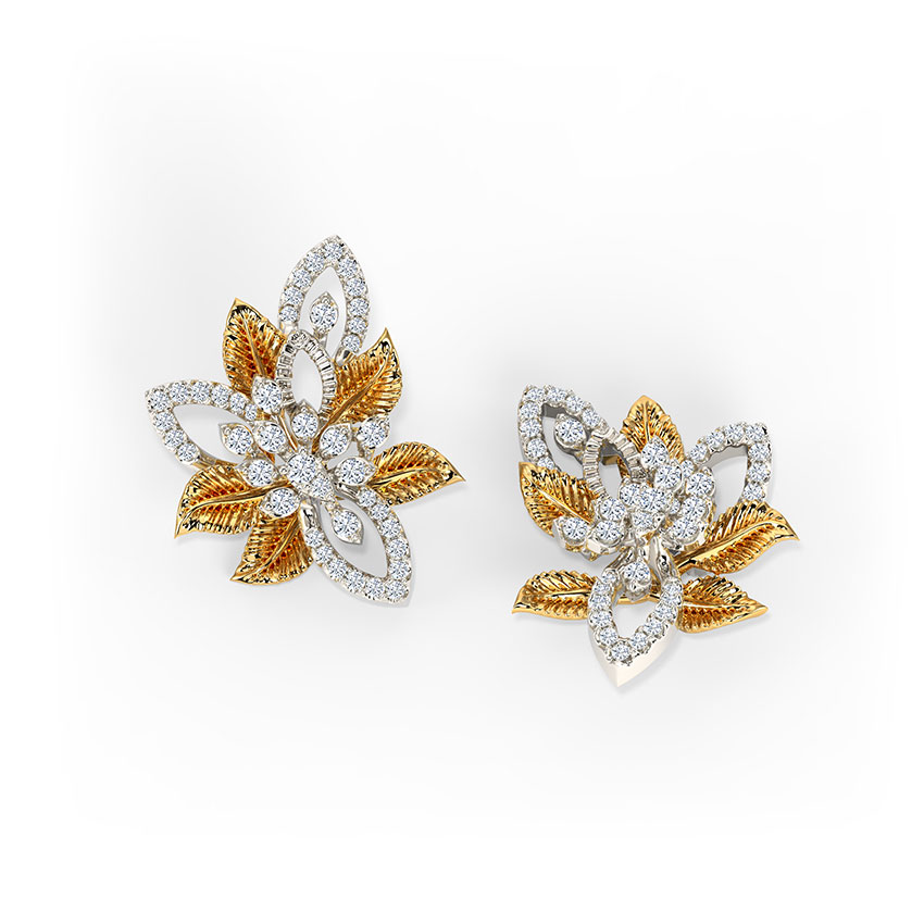 Alluring Bloom Diamond Stud Earrings
