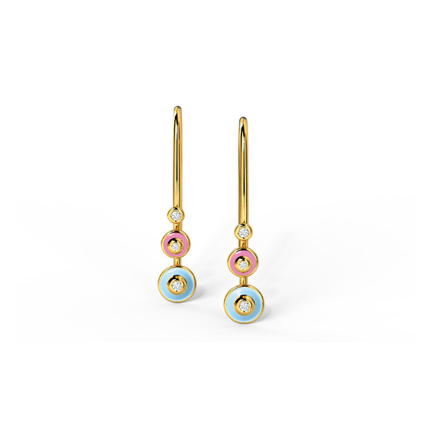 Trio Orb Diamond Drop Earrings