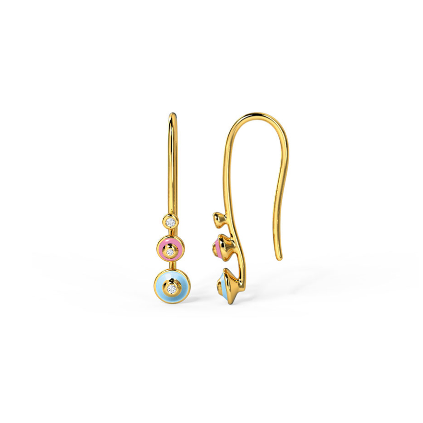 Trio Orb Diamond Drop Earrings