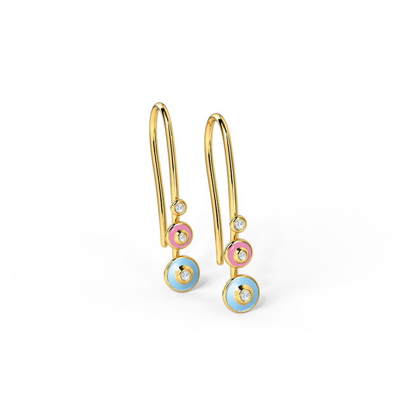 Trio Orb Diamond Drop Earrings