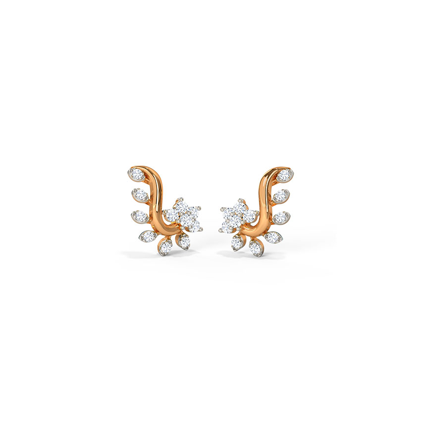 Floral Leaf Stud Earrings