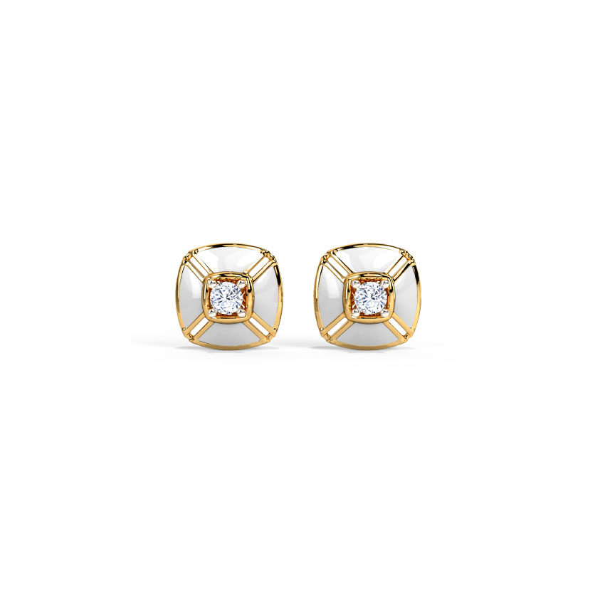 Elegant Quad Diamond Stud Earrings