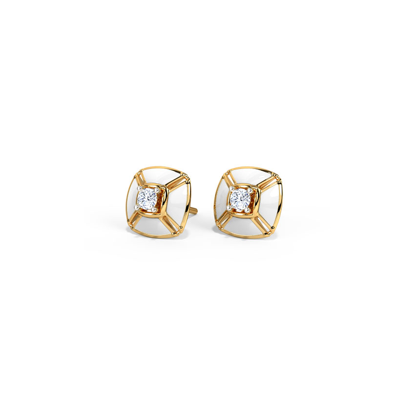 Elegant Quad Diamond Stud Earrings