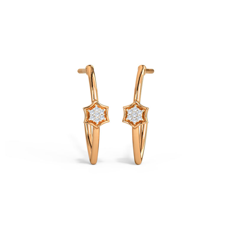 Shining Floret Hoop Earrings