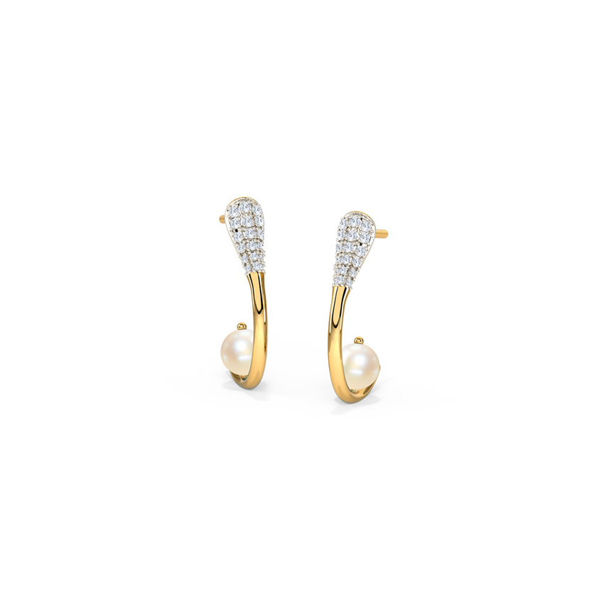 Diamond,Gemstone Earrings 14 Karat Yellow Gold Delicate Gemstone Hoop Earrings