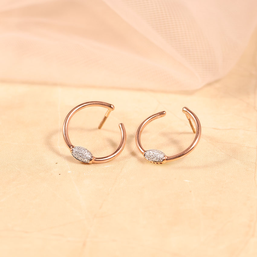 Delicate Orb Diamond Hoop Earrings