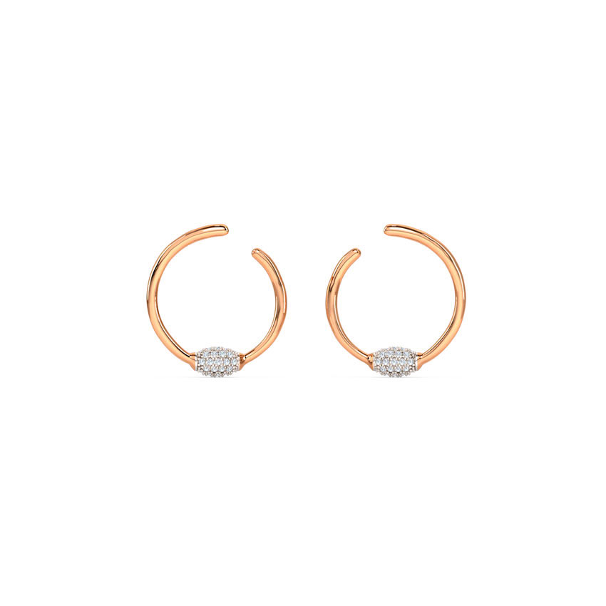 Delicate Orb Diamond Hoop Earrings