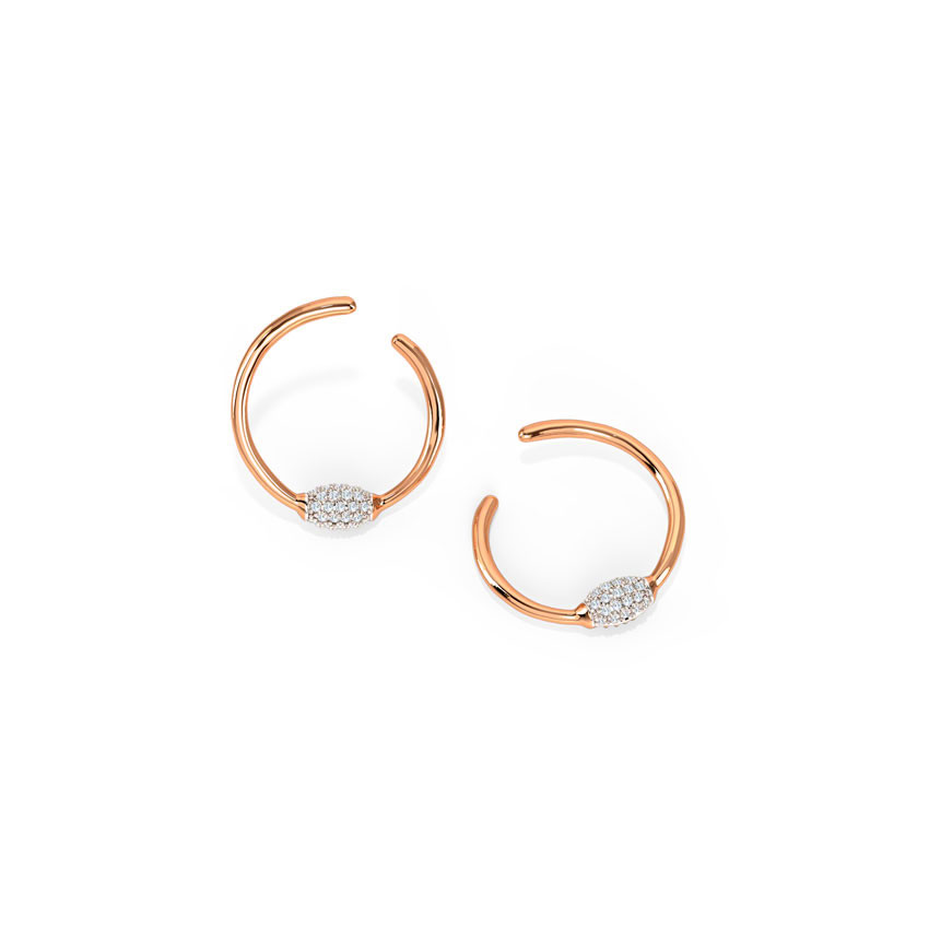 Delicate Orb Diamond Hoop Earrings