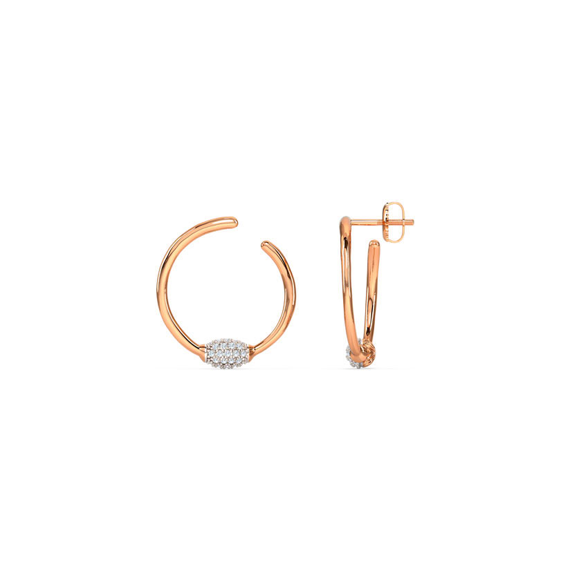 Delicate Orb Diamond Hoop Earrings