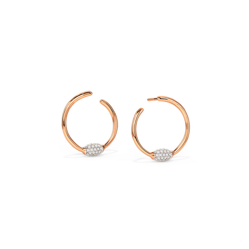 Delicate Orb Diamond Hoop Earrings