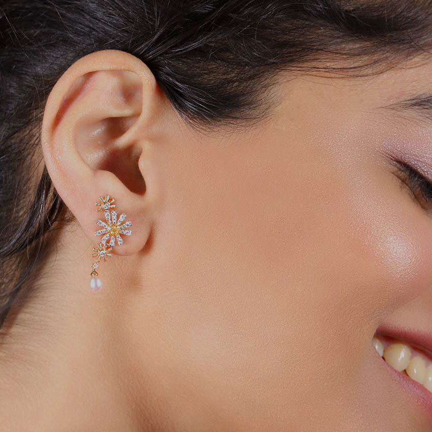 Dreamy Daisy Gemstone Drop Earrings