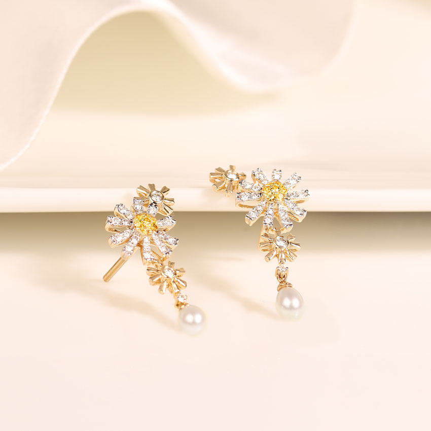 Dreamy Daisy Gemstone Drop Earrings